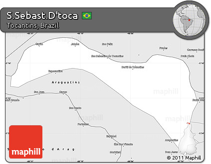 Silver Style Simple Map of S.Sebast.D'toca