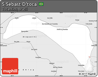 Silver Style Simple Map of S.Sebast.D'toca