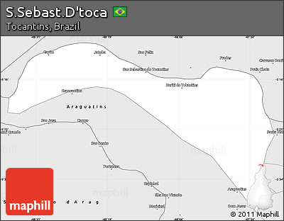 Silver Style Simple Map of S.Sebast.D'toca