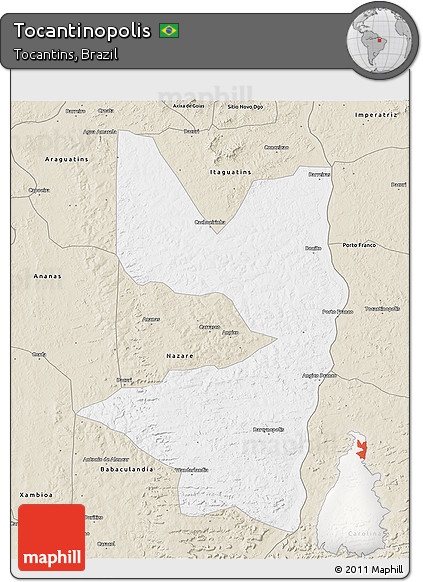 Classic Style 3D Map of Tocantinopolis