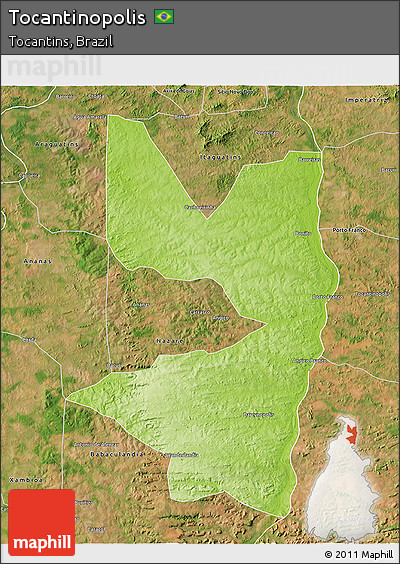 Physical 3D Map of Tocantinopolis, satellite outside