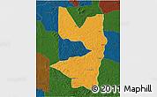 Political 3D Map of Tocantinopolis, darken