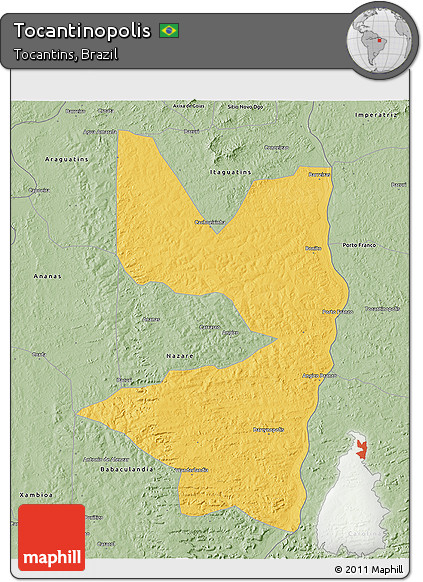 Savanna Style 3D Map of Tocantinopolis
