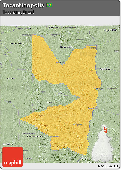 Savanna Style 3D Map of Tocantinopolis