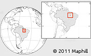 Blank Location Map of Tocantinopolis, highlighted country, within the entire country