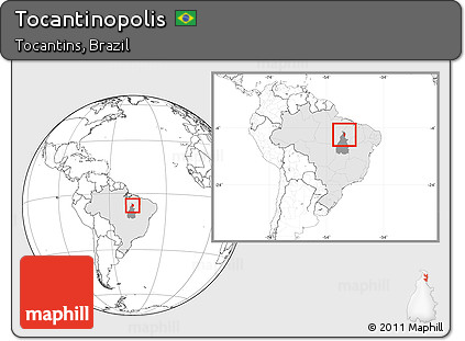 Blank Location Map of Tocantinopolis, highlighted country, highlighted parent region, within the entire country