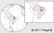 Blank Location Map of Tocantinopolis, highlighted country, highlighted parent region, within the entire country