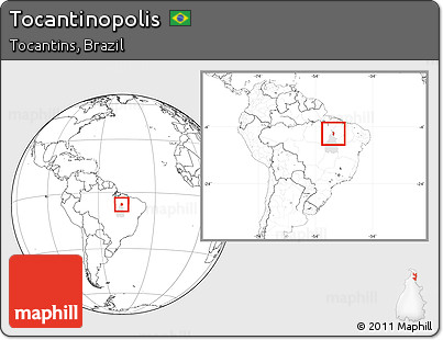 Blank Location Map of Tocantinopolis, highlighted parent region, within the entire country