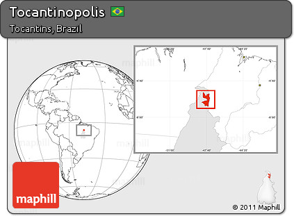 Blank Location Map of Tocantinopolis, highlighted parent region
