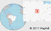 Gray Location Map of Tocantinopolis, highlighted country
