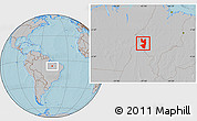 Gray Location Map of Tocantinopolis, hill shading