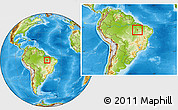 Physical Location Map of Tocantinopolis, within the entire country