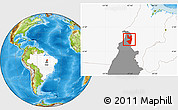 Physical Location Map of Tocantinopolis, highlighted country, highlighted parent region
