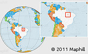 Political Location Map of Tocantinopolis, highlighted country, within the entire country