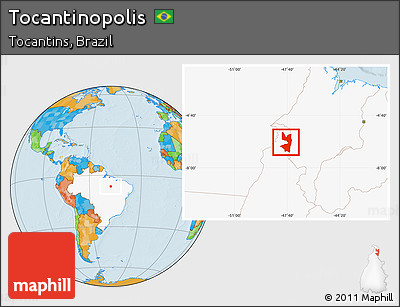 Political Location Map of Tocantinopolis, highlighted country