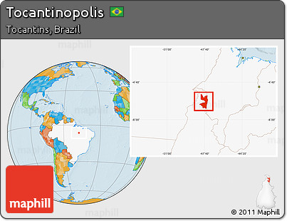 Political Location Map of Tocantinopolis, highlighted country