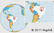 Political Location Map of Tocantinopolis, highlighted country, highlighted parent region, within the entire country