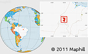 Political Location Map of Tocantinopolis, highlighted country