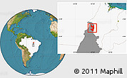 Satellite Location Map of Tocantinopolis, highlighted country, highlighted parent region