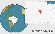 Satellite Location Map of Tocantinopolis, highlighted country