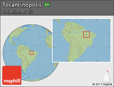 Savanna Style Location Map of Tocantinopolis, within the entire country
