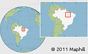 Savanna Style Location Map of Tocantinopolis, highlighted country, within the entire country