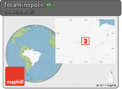 Savanna Style Location Map of Tocantinopolis, highlighted country