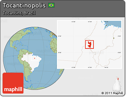 Savanna Style Location Map of Tocantinopolis, highlighted country