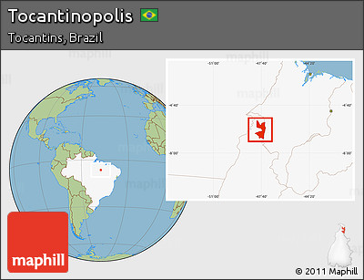 Savanna Style Location Map of Tocantinopolis, highlighted country