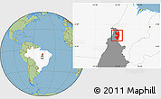 Savanna Style Location Map of Tocantinopolis, highlighted country, highlighted parent region