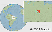 Savanna Style Location Map of Tocantinopolis, hill shading