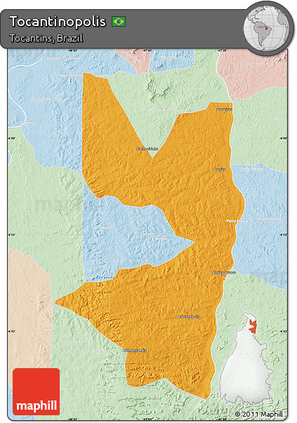 Political Map of Tocantinopolis, lighten