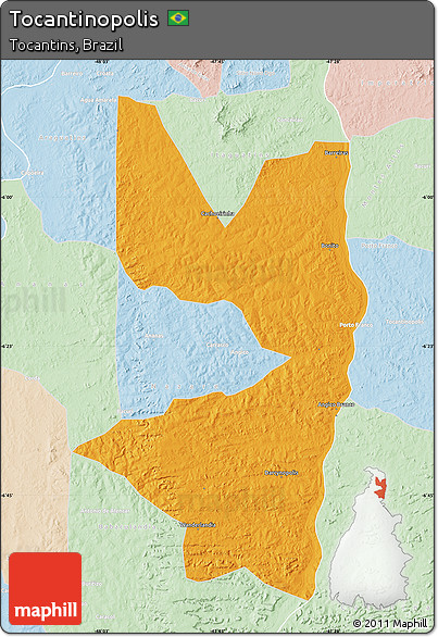 Political Map of Tocantinopolis, lighten