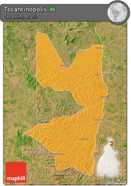 Political Map of Tocantinopolis, satellite outside