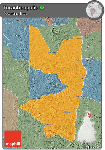 Political Map of Tocantinopolis, semi-desaturated