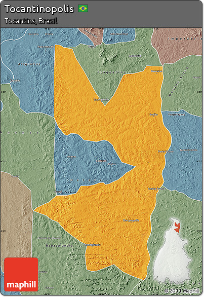 Political Map of Tocantinopolis, semi-desaturated