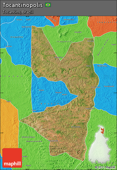 Satellite Map of Tocantinopolis, political outside