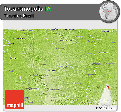 Physical Panoramic Map of Tocantinopolis