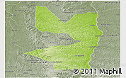 Physical Panoramic Map of Tocantinopolis, semi-desaturated
