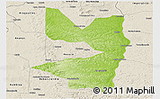Physical Panoramic Map of Tocantinopolis, shaded relief outside