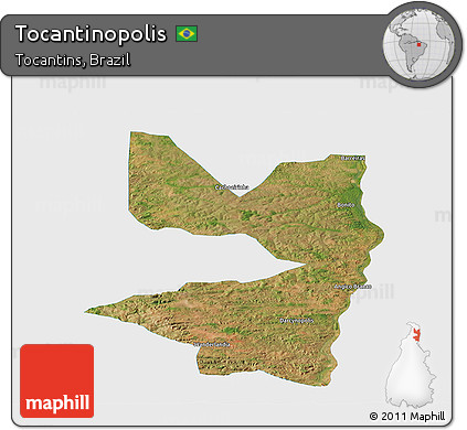 Satellite Panoramic Map of Tocantinopolis, single color outside