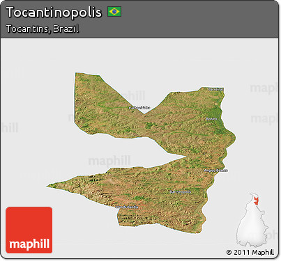 Satellite Panoramic Map of Tocantinopolis, single color outside