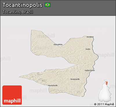 Shaded Relief Panoramic Map of Tocantinopolis, cropped outside