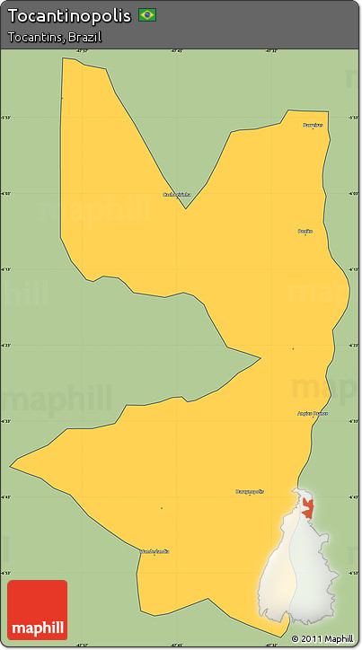 Savanna Style Simple Map of Tocantinopolis, cropped outside