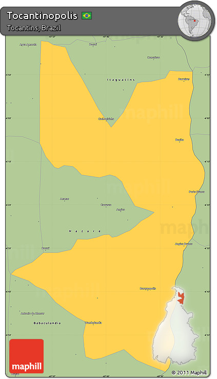 Savanna Style Simple Map of Tocantinopolis