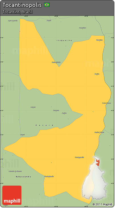 Savanna Style Simple Map of Tocantinopolis
