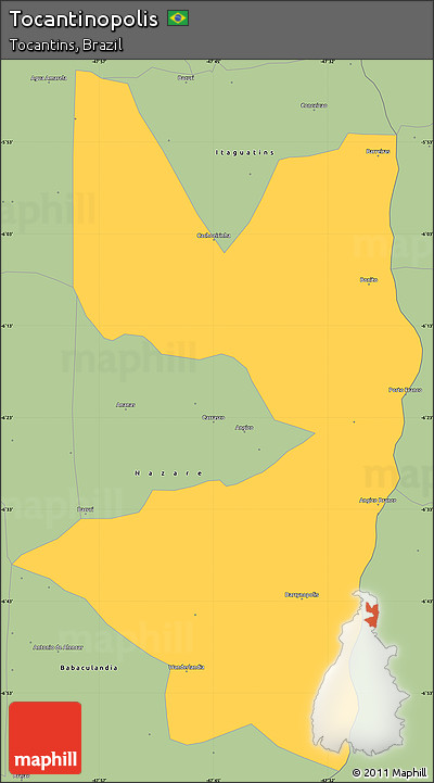 Savanna Style Simple Map of Tocantinopolis