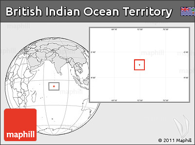 Blank Location Map of British Indian Ocean Territory, highlighted continent