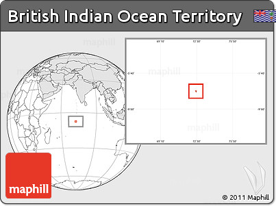 Blank Location Map of British Indian Ocean Territory, highlighted continent
