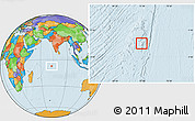 Blank Location Map of British Indian Ocean Territory, political outside